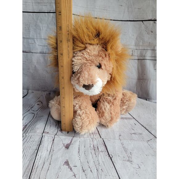 Lion Stuffed Animal Plush 10in Tall Aurora Soft Hard Nose - Picture 3 of 7